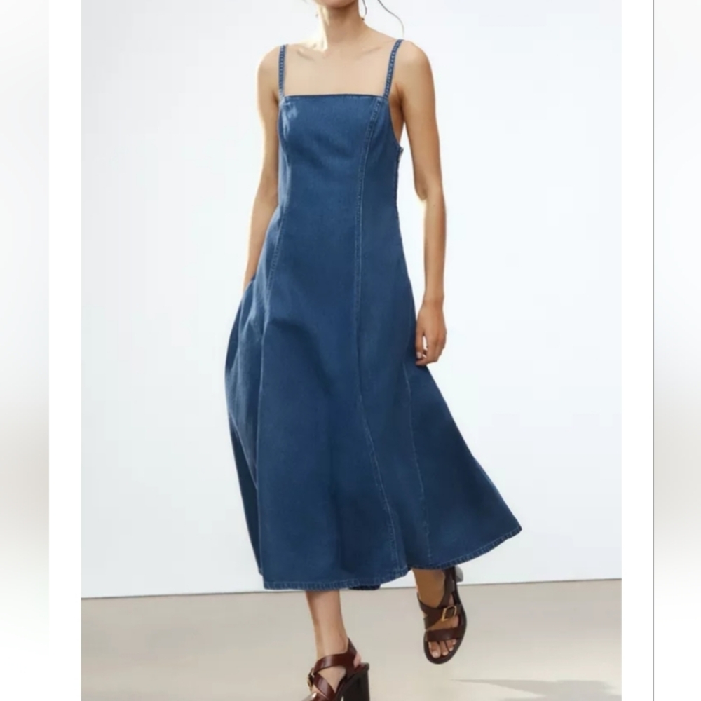 Elegant Blue Denim Dress